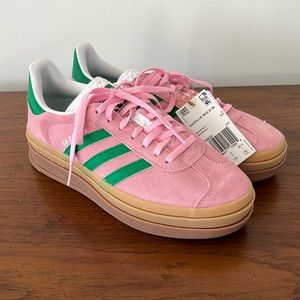 NWT Adidas Originals Gazelle Bold 7.5 US Pink & Green